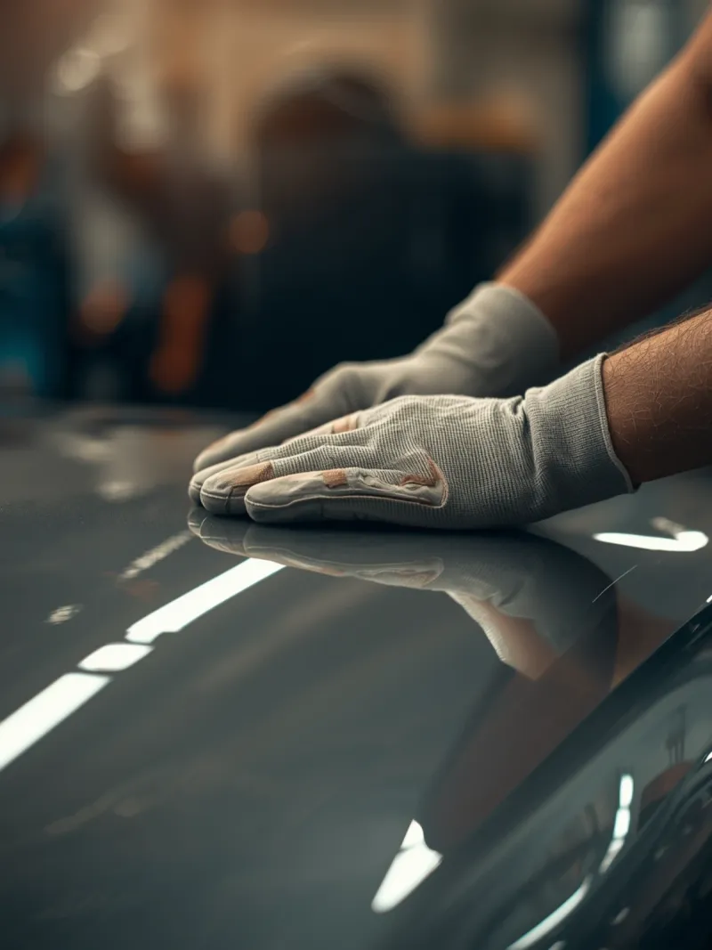 Quality-control panel inspection close-up